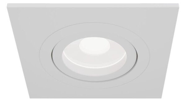 Faretto Da Incasso Moderno Atom Alluminio Bianco 1 Luce Diffusore Tessile