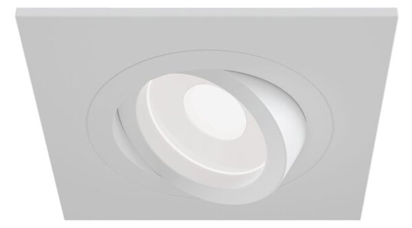 Faretto Da Incasso Moderno Atom Alluminio Bianco 1 Luce Diffusore Tessile