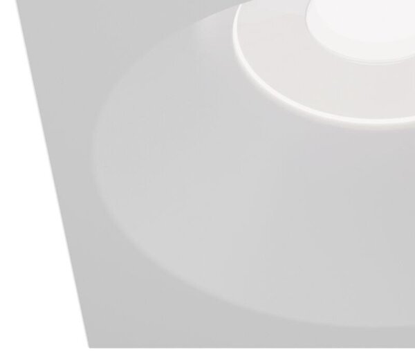 Faretto Da Incasso Moderno Zoom Alluminio Quadrato Bianco 1 Luce