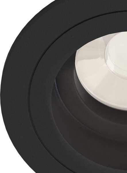 Faretto Da Incasso Moderno Atom Alto Alluminio Nero 1 Luce