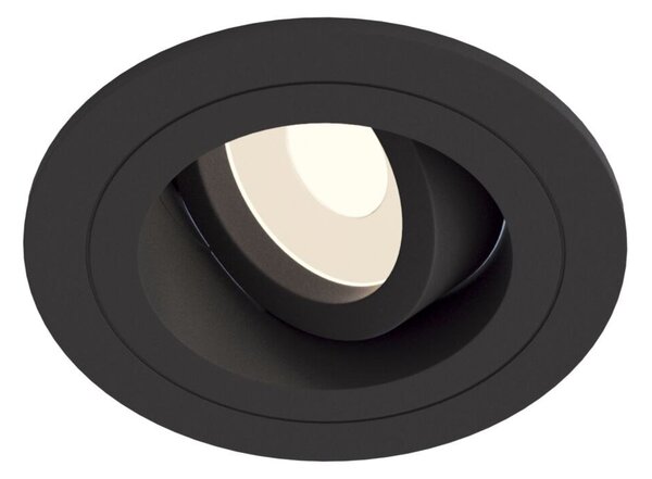 Faretto Da Incasso Moderno Atom Alto Alluminio Nero 1 Luce