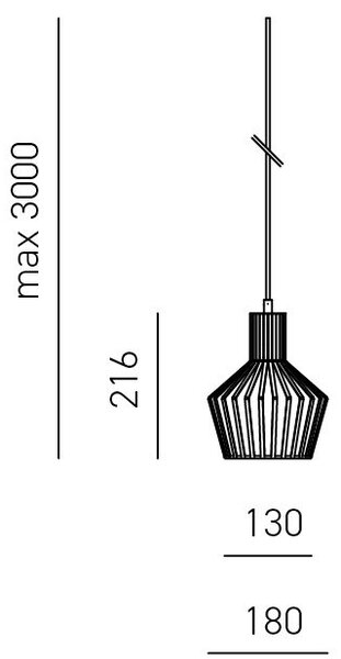 Sospensione Senza Rosone Flash Flip Flute Metallo Nikel Satinato