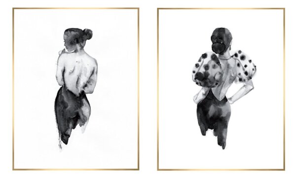 Set di dipinti 2 pz 30x40 cm Woman Sketch – knor