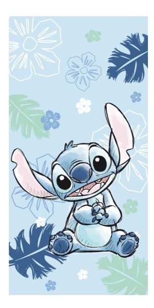 Asciugamano per bambini blu in cotone 70x140 cm Lilo and Stitch "Ohana Blue" – Jerry Fabrics