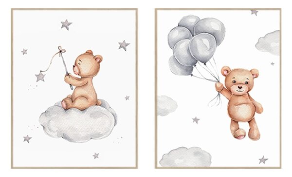 Set di quadri da bambini 2 pz 30x40 cm Teddy Bears – knor