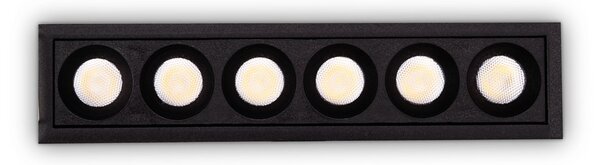 Faretto Ad Incasso Contemporaneo Lika Alluminio Nero Led 10W 3000K Ip20