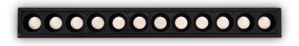 Faretto Ad Incasso Contemporaneo Lika Alluminio Nero Led 19W 3000K Ip20