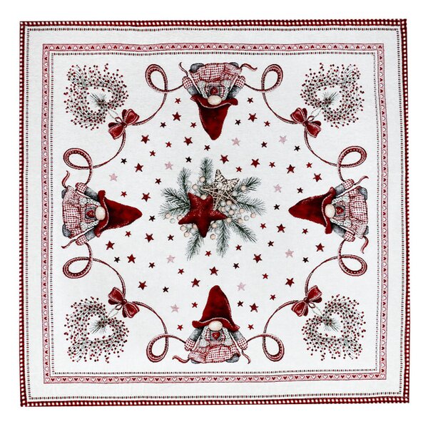 Tovaglia natalizia in ciniglia Elfo stella 90x90 cm Chenille IT036