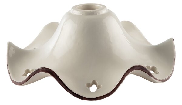 Diffusore In Ceramica Decorata A Mano Bianco E Marrone