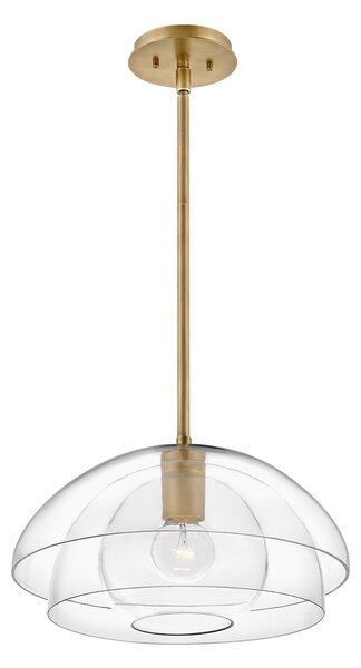 Sospensione Contemporanea Lotus Acciaio Ottone Antico Vetro 1 Luce E27