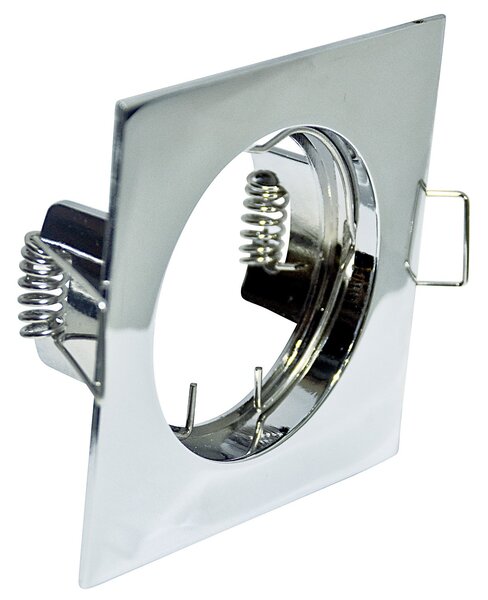 Faretto Incasso Run Quadrato Alluminio Cromo 1 Luce Gu10