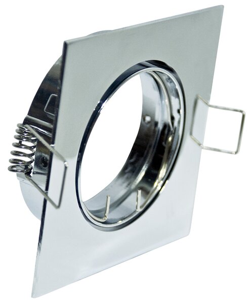 Faretto Incasso Fun Orientabile Quadrato Alluminio Cromo 1 Luce Gu10 8,4X8,4Cm