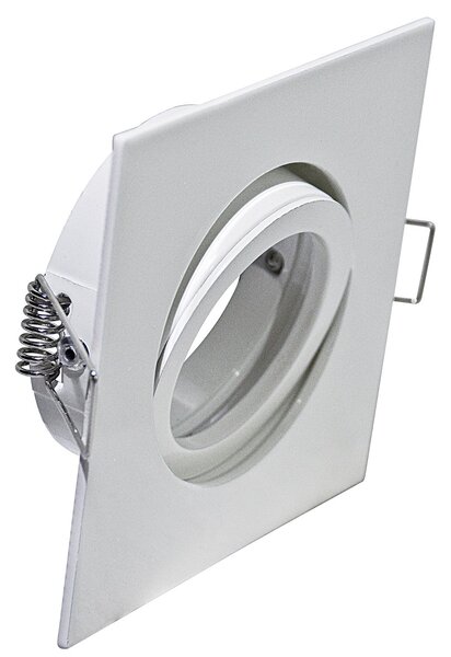 Faretto Incasso Oil Orientabile Quadrato Alluminio Bianco 1 Luce Gu10 9X9Cm