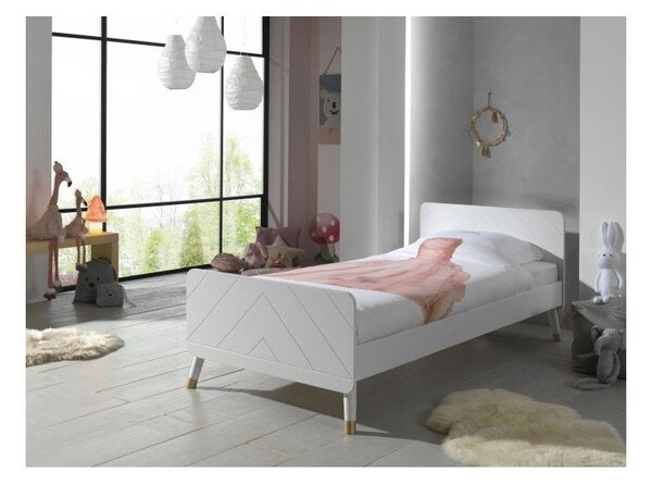 Letto per bambini bianco in legno di pino , 90 x 200 cm Billy - Vipack