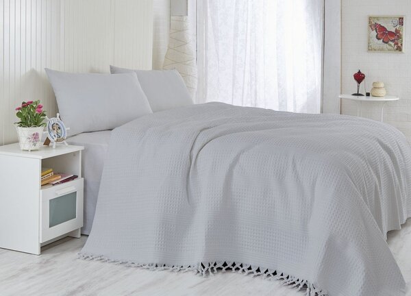 Copriletto beige in cotone 220x240 cm Pique – Mijolnir