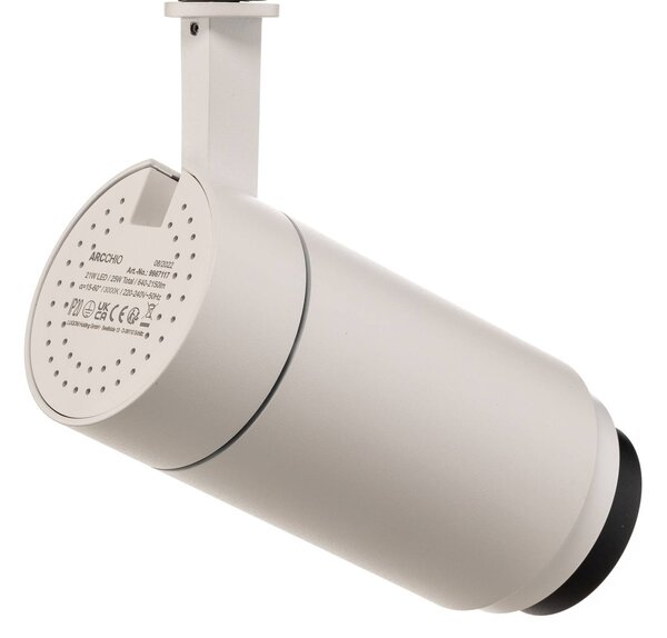 Arcchio Nanna Faretto a binario LED, bianco, 3000K, 21W, Bianco / Opale, Studio / Ufficio, Alluminio