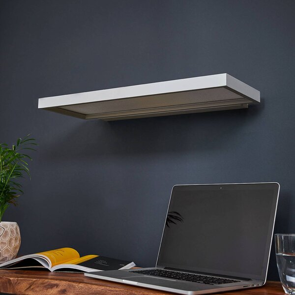Applique LED da uffici Rick, grigio, bianco neutro Rick Arcchio, dimmerabile, Alluminio / Grigio / Zincato, Studio / Ufficio, Plastica, Moderno