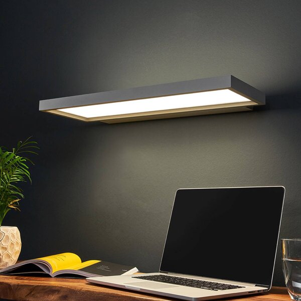 Applique LED da uffici Rick, grigio, bianco neutro Rick Arcchio, dimmerabile, Alluminio / Grigio / Zincato, Studio / Ufficio, Plastica, Moderno