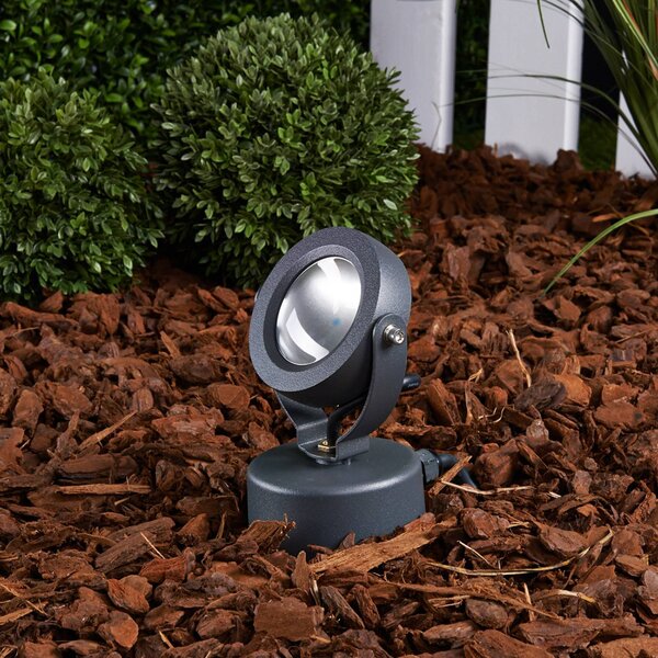 Lucande Faretto da esterno a LED Gavin, 33 cm, antracite, alluminio GAVIN, Nero, Alluminio