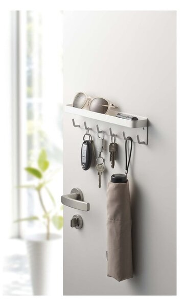 Portachiavi a parete bianco con ripiano Smart - YAMAZAKI