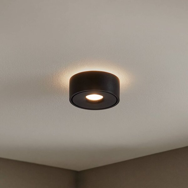 Plafoniera a LED Rotari Arcchio, dimmerabile, Nero, Soggiorno / Sala da pranzo, Alluminio, Moderno, Plafoniera LED