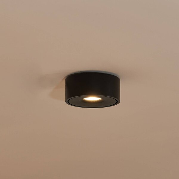 Plafoniera a LED Rotari Arcchio, dimmerabile, Nero, Soggiorno / Sala da pranzo, Alluminio, Moderno, Plafoniera LED