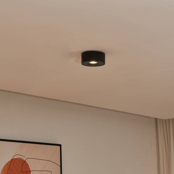 Plafoniera a LED Rotari Arcchio, dimmerabile, Nero, Soggiorno / Sala da pranzo, Alluminio, Moderno, Plafoniera LED