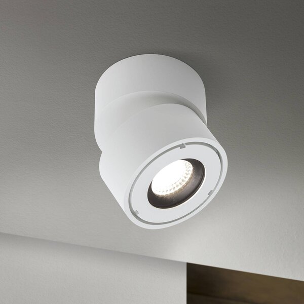 ORION Harvey Faretto da esterno a LED, bianco, Ø 10 cm, alluminio pressofuso Harvey, dimmerabile, Bianco / Opale, Alluminio, Moderno, Lampada LED da esterni