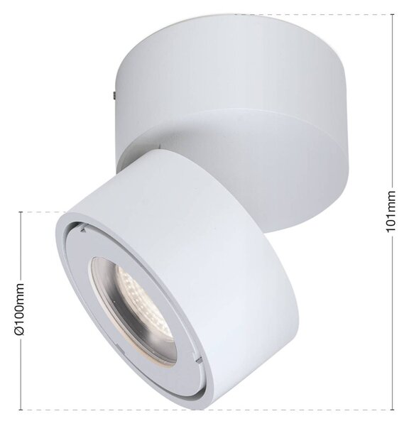 ORION Harvey Faretto da esterno a LED, bianco, Ø 10 cm, alluminio pressofuso Harvey, dimmerabile, Bianco / Opale, Alluminio, Moderno, Lampada LED da esterni