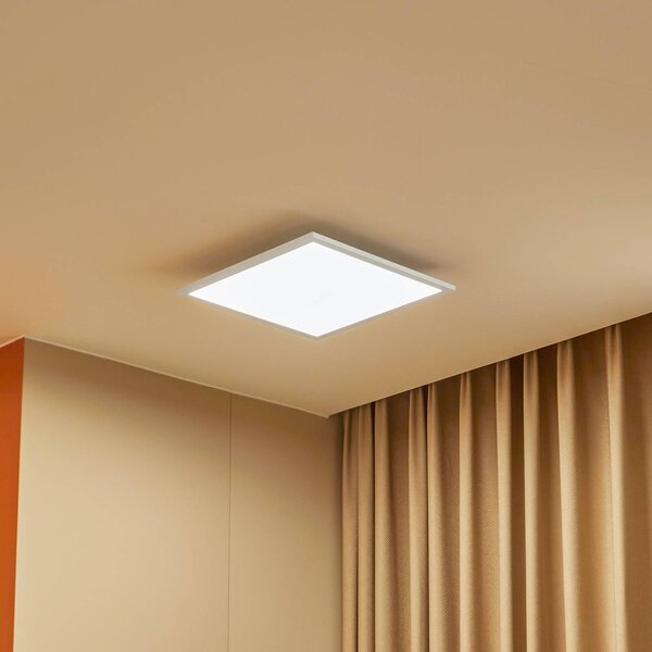 Pannello LED Lamin Lindby, dimmerabile, Bianco / Opale, Soggiorno / Sala da pranzo, Moderno, Plafoniera LED