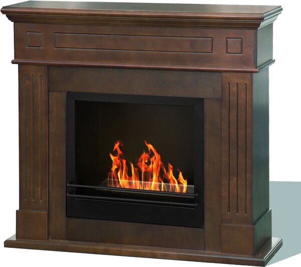 Divina Fire Camino a bioetanolo biocamino da terra Cambridge in legno Marrone 110x37x100h - DF39131