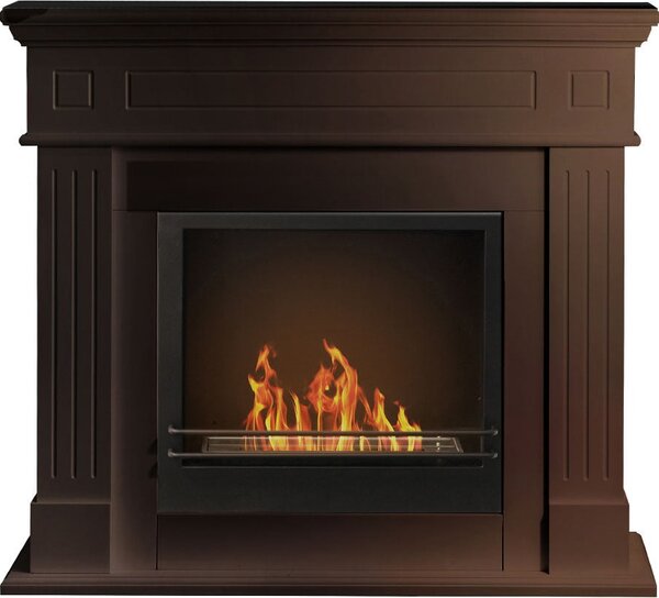 Divina Fire Camino a bioetanolo biocamino da terra Cambridge in legno Marrone 110x37x100h - DF39131