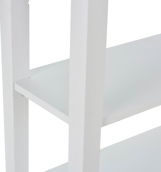 DecHome Consolle Ingresso Design Moderno con Cassetto e 2 Mensole Dimensioni 75,6x27,5x80,5 colore Bianco/Legno