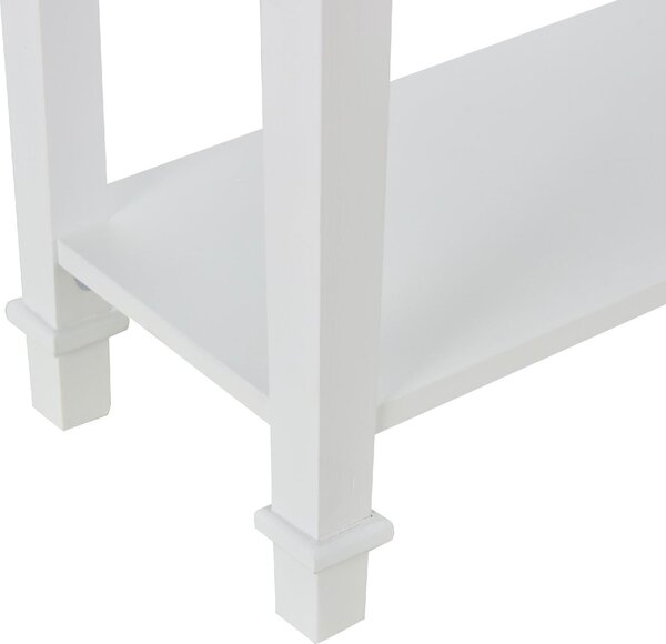 DecHome Consolle Ingresso Design Moderno con Cassetto e 2 Mensole Dimensioni 75,6x27,5x80,5 colore Bianco/Legno