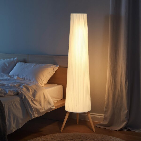 DecHome Lampada da Terra Treppiede con Interruttore a Pedale e Luminosit Regolabile 46x46x153 cm colore Bianco