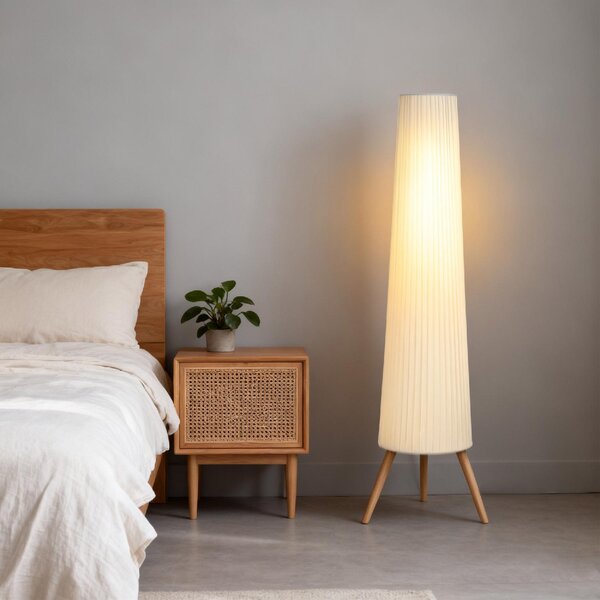 DecHome Lampada da Terra Treppiede con Interruttore a Pedale e Luminosit Regolabile 46x46x153 cm colore Bianco
