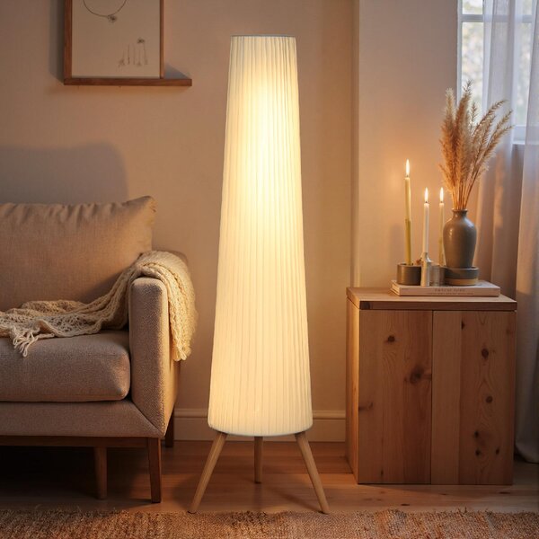 DecHome Lampada da Terra Treppiede con Interruttore a Pedale e Luminosit Regolabile 46x46x153 cm colore Bianco