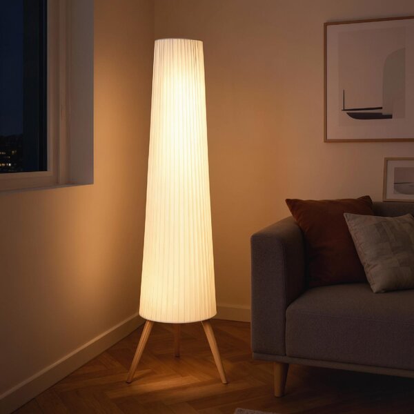 DecHome Lampada da Terra Treppiede con Interruttore a Pedale e Luminosit Regolabile 46x46x153 cm colore Bianco