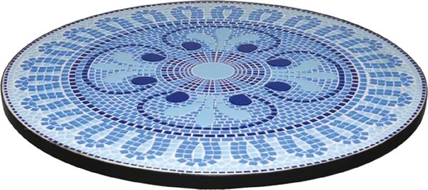 Decojardin OUTLET - Tavolo da Giardino Rotondo in Acciaio/Ceramica con Decoro Dimensioni 80x75 cm colore Mosaico - Tavhellas