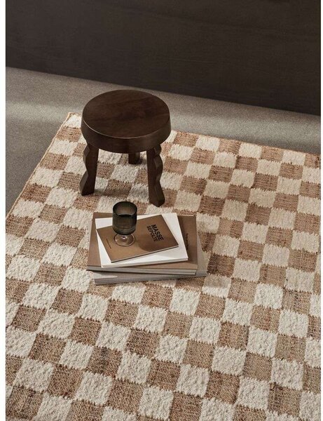 Ferm LIVING - Check Wool Jute Rug 140x200 Off-white/Natural ferm LIVING