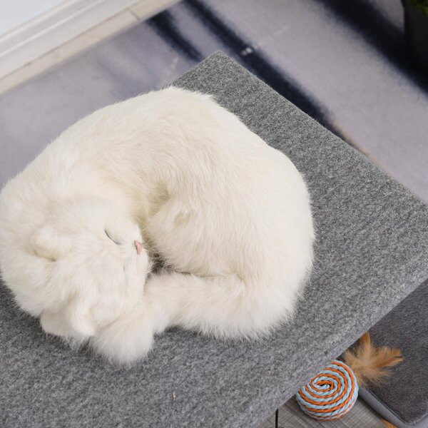 AllMyPets Tiragraffi per Gatti Centro-attivit Cuccia cuscino rimovibile in peluche legno grigio - D30D58