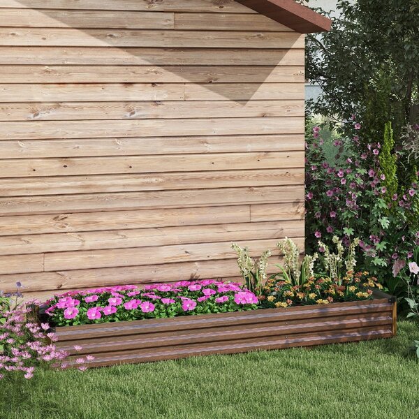 VivaGarden Letto per Orto Rialzato da Esterno Fioriera Balcone 240x60x30 cm colore Legno Scuro