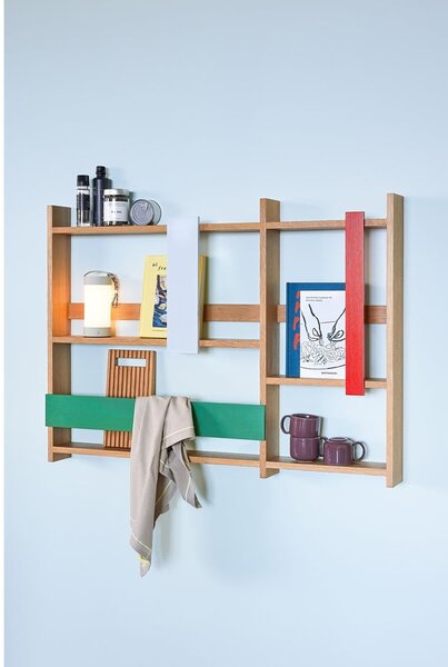 Mensola di colore naturale con effetto rovere con ripiani multipli 110 cm Arki – Hübsch