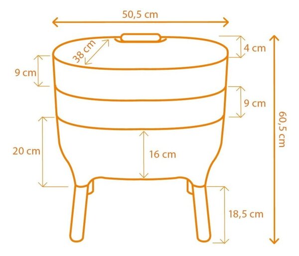 Compostiera grigia 21,7 l Urbalive – Plastia