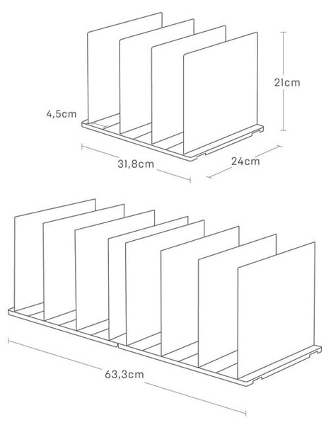 Organizer in plastica per borse set di 2 pz Smart - YAMAZAKI
