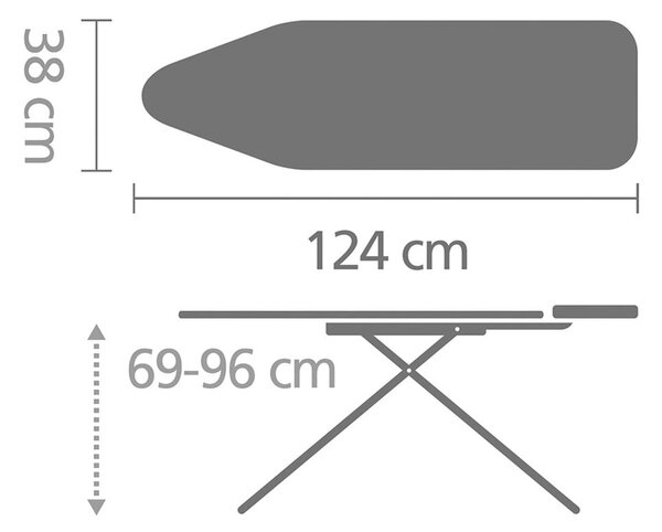 Asse da stiro Denim Grey B - Brabantia