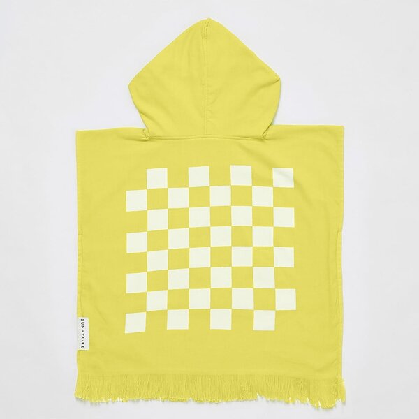 Asciugamano in cotone giallo con cappuccio 62x63 cm Checkerboard - Sunnylife