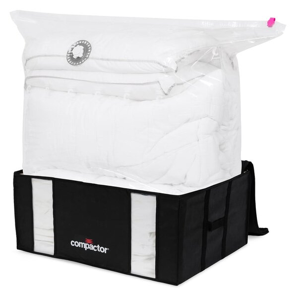 Set di organizer per vestiti sottovuoto/rinforzati in tessuto 2 pz 50x65x27 cm Black Edition – Compactor