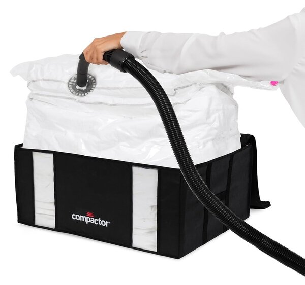 Set di organizer per vestiti sottovuoto/rinforzati in tessuto 2 pz 50x65x27 cm Black Edition – Compactor