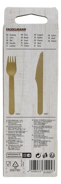 Set di 30 cucchiai di legno Nature - Fackelmann